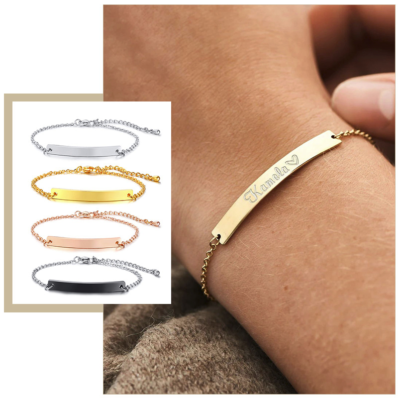Coordinates Bracelet - Elegant Personalized ID Bar Bracelets for