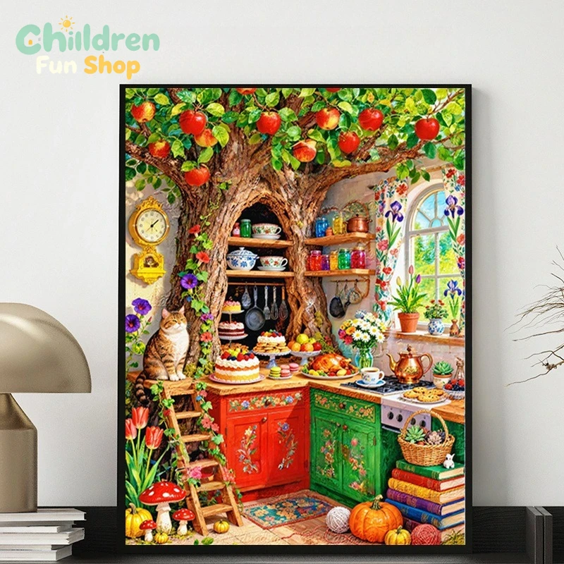 Whimsical Tree‑Hollow Kitchen  - огляд і ціна Photo Mosaic Print